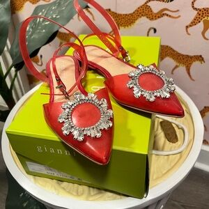 gianna bini red jewel flat